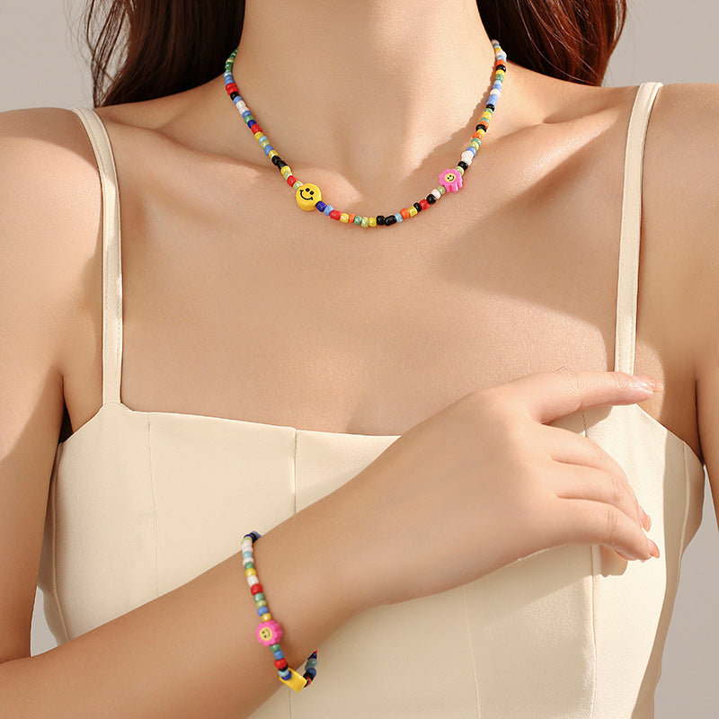 Colorful Smiley Beaded Bracelet