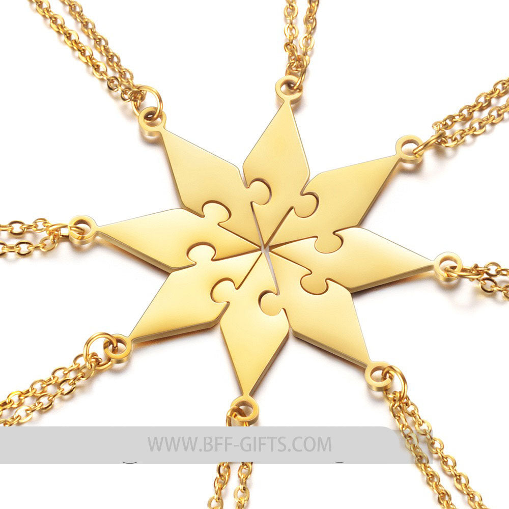 3-10 PCS/Set BFF Family Puzzle Pendant Engraved name Necklace