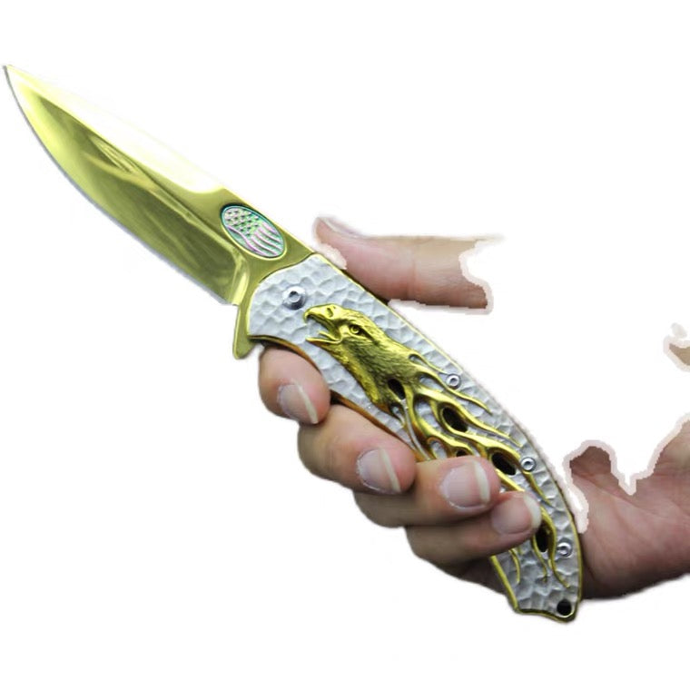 Golden Eagle Head Folding Knife