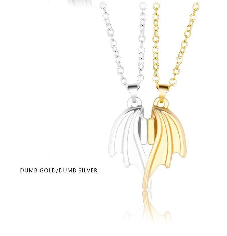Devil And Angel Wings Pendant Magnetic Necklaces - BFF-GIFTS