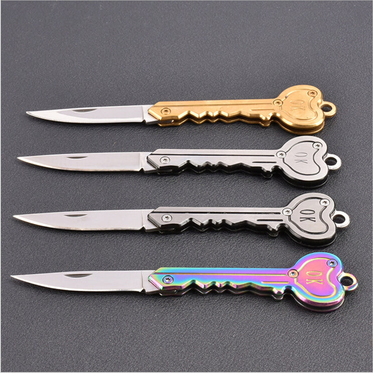OK Mini Folding Pocket Knife Key Chain Ring Knife