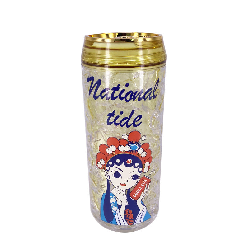 Chinese Peking Opera Double layer Summer Straw Ice Cup