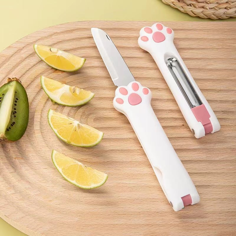 Skin-peeler Fruit Knife 2 in 1 Cute Paw Knife