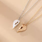 Valentine's Day Gift: "Embracing Angel Wings" Matching Couple Necklaces – Magnetic Heart-Shaped Alloy Pendant Necklaces