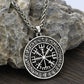Best-selling Nordic Viking Lunavin Odin Logo Compass Pendant Necklace Men's Trendy Jewelry Long Section