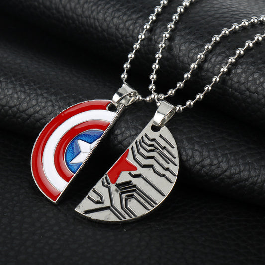 Marvel Accessories, The Avengers, Captain America 3, Civil War, Civil War Shield Pendant, Couple Necklace