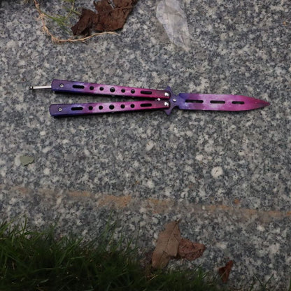 Premium butterfly knife, folding training knife, practice comb tool, unsharpened