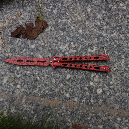 Premium butterfly knife, folding training knife, practice comb tool, unsharpened
