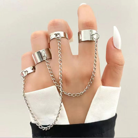 Personalized Chain Combination Adjustable Ring - BFF-GIFTS