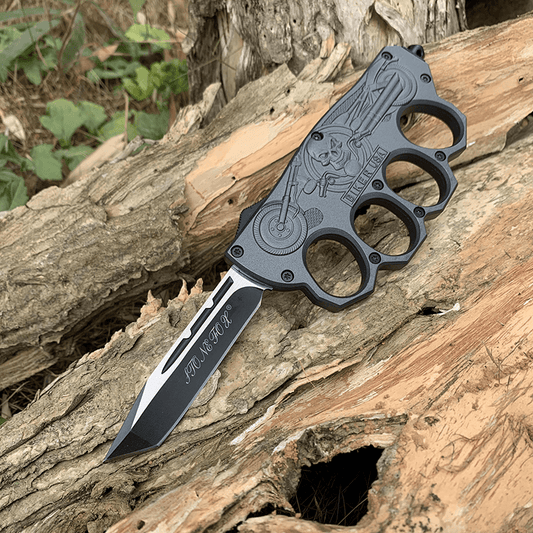Skull Biker USA Knuckles OTF Knife - BFF-GIFTS