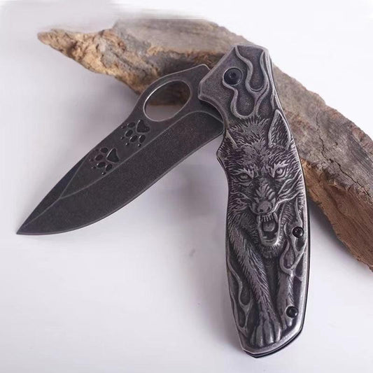 3D Wolf Camping Knife with Belt Clip - BFF-GIFTS