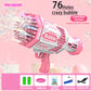 76/88/105 Holes Electric Rocket Bubble Gun With LED Gatling Blowing Soap Water Bow Bubble Machine Outdoor Toys For Children Gifts