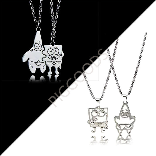 丨 Best Friends SpongeBob Love Couple Pendant Necklaces