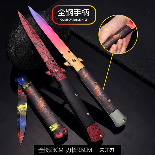 CSGO peripheral dagger weapon model entity folding uncut stainless steel game hand toy skeleton  knife