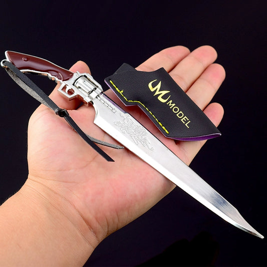 Final Fantasy 8 game peripherals gun blade gun sword metal weapon model alloy ornament toy rotating 22CM revolver gun knife