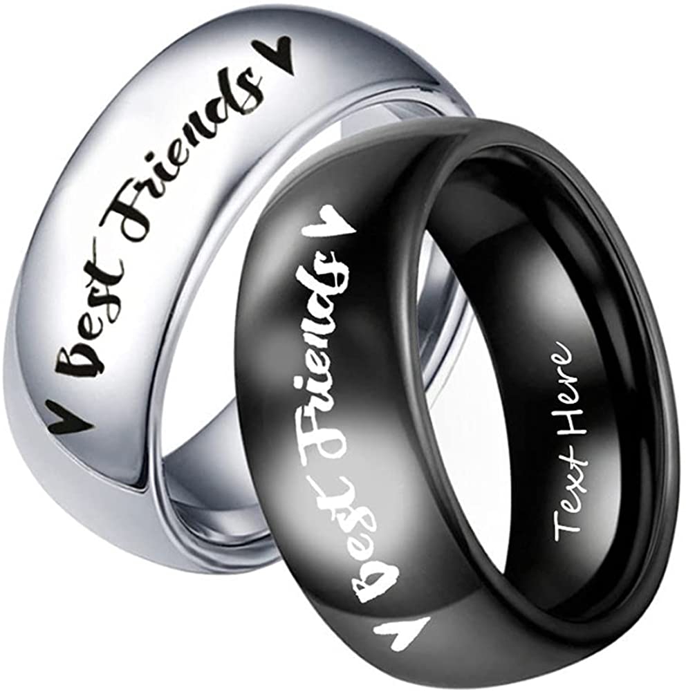 Friendship Rings With Names 1pc Best Friends Ring Engraved Name Date BFF Friendship Ring – BFFGifts