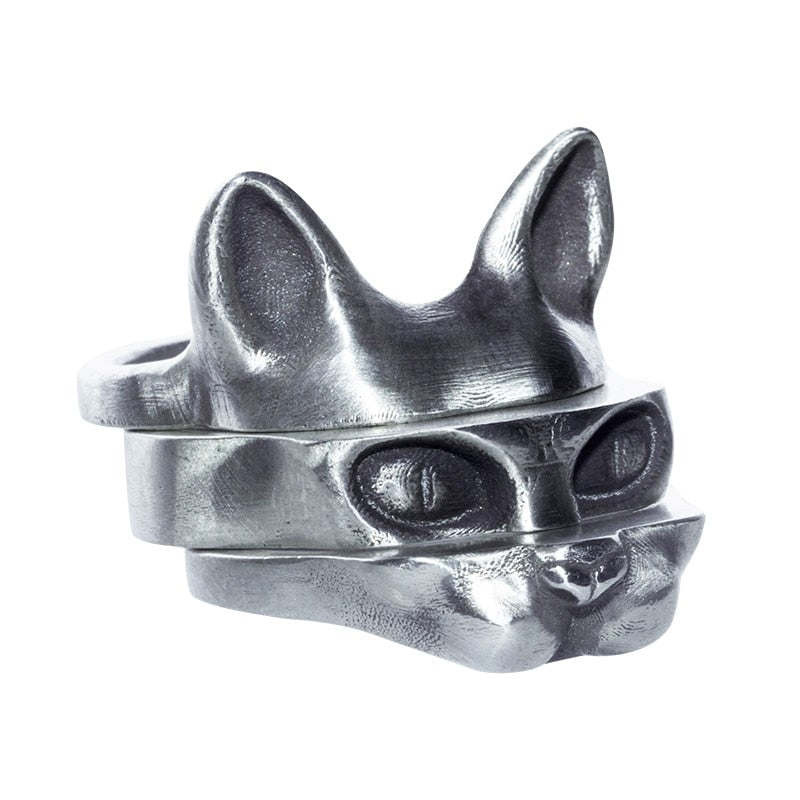 N Cat Rings Cute Cat Rings Set Engagement 3 in 1 Best Friend Ring – BFFGifts