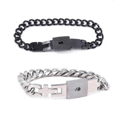 Couples 2BFFs Lock Each Others Bracelets