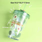 Double Layer Plastic Straw Cup Portable Milk Coffee Mug Girl Summer Beverage Water Bottle Cold Drink Juice Cup Kitchen Drinkware
