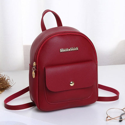 Mini Backpack Women PU Leather Bag